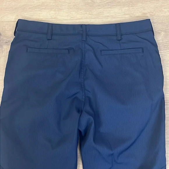 Bonobos | size 33x30 Golf navy checkered polyester pants zipper hems Men’s - Picture 6 of 10